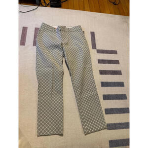 Banana republic gray and white geometric ankle pants size 2